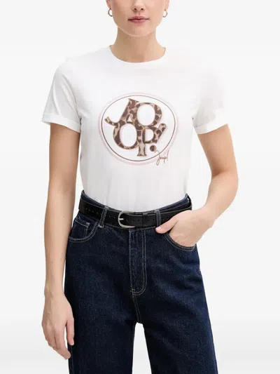 Joop Logo-print Rhinestone-embellished T-shirt In White