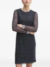 Joop Long-sleeve Patterned Mini Dress In Blue