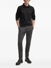 Joop Long-sleeve Patterned Polo Shirt In Black