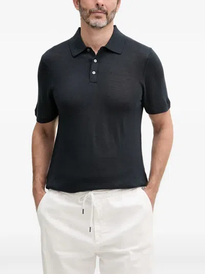 Joop Malioson Short-sleeve Button-up Polo Shirt In Black