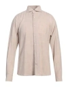 Joop ! Man Shirt Beige Size 16 Cotton, Wool In Neutral