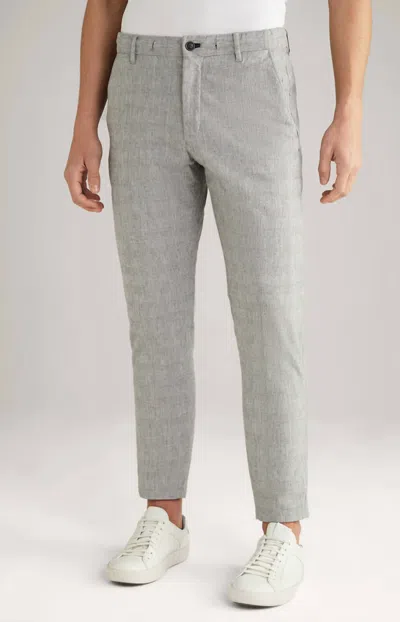Joop Men's Maxton Cotton Glen Plaid Drawstring Trouser In Light Grey