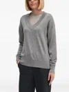 Joop Metallic-effect V-neck Jumper In Gray