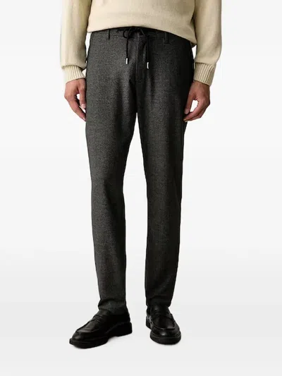 Joop Micro-patterned Drawstring Tailored Trousers In Gray