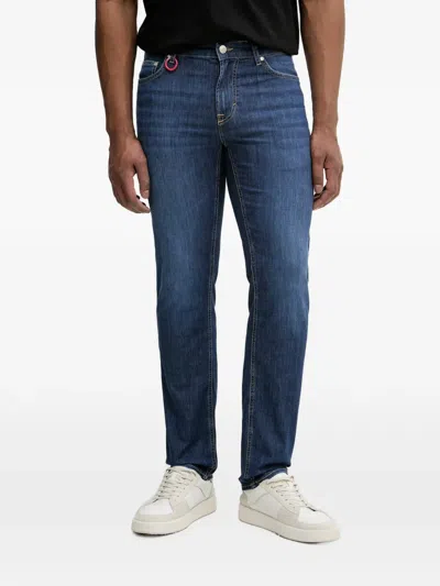 Joop Mitch Faded-effect Slim-fit Jeans In Blue