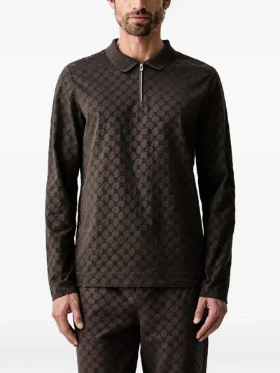 Joop Monogram-pattern Zip-fastening Polo Shirt In Multi