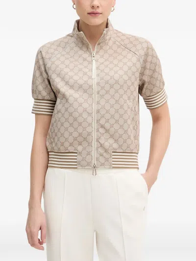 Joop Monogram-pattern Zip-up Jacket In Neutral