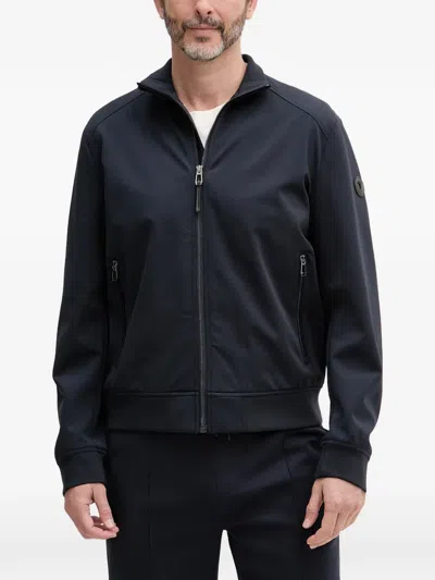 Joop Pablo Textured Funnel-neck Llightweight Jacket In Blue