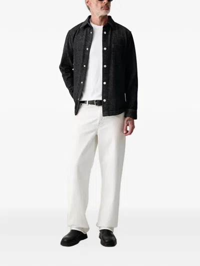 Joop Patterned-jacquard Denim Shirt In Black