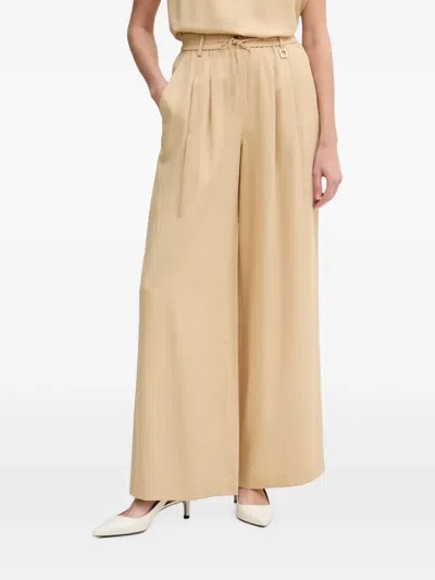 Joop Pleated High-waisted Trousers In Neutral