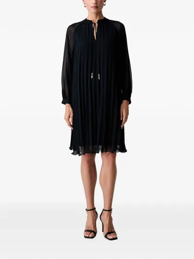 Joop Pleated Long-sleeve Midi Dress In Blue