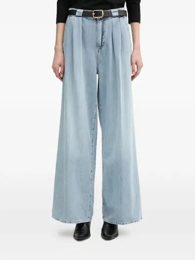 Joop Pleated Wide-leg Jeans In Blue