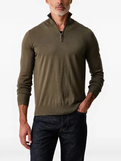 Joop Quarter-zip Knitted Sweater In Green