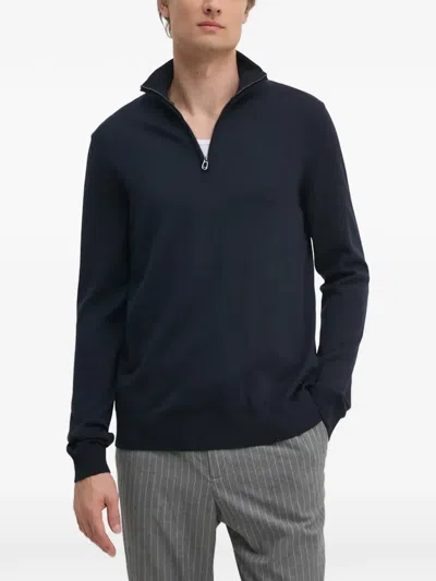 Joop Quarter-zip Long-sleeve Sweater In Blue