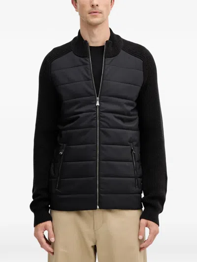 Joop Quilted-design Ribbed-knit Jacket In Black