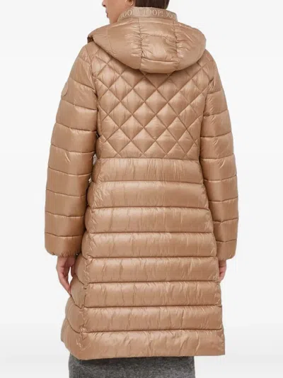 Joop Quilted Hooded Coat In Neutral