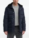 Joop Quilted Hooded Jacket In Blue