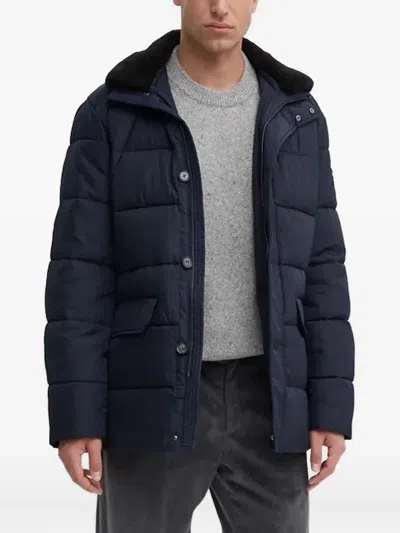 Joop Quilted Hooded Jacket In Blue