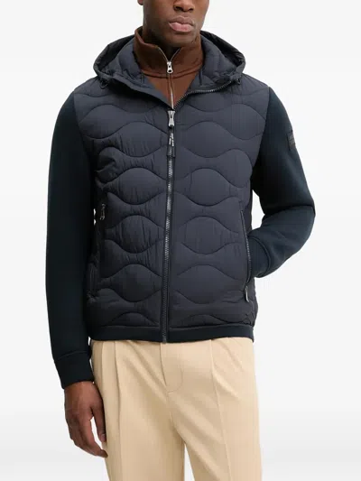 Joop Quilted Hooded Jacket In Blue