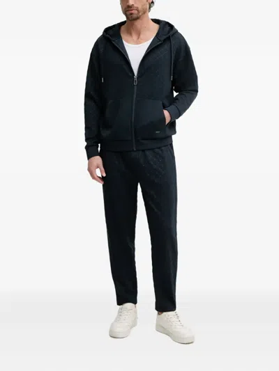 Joop Quilted Logo-plaque Pants In Blue