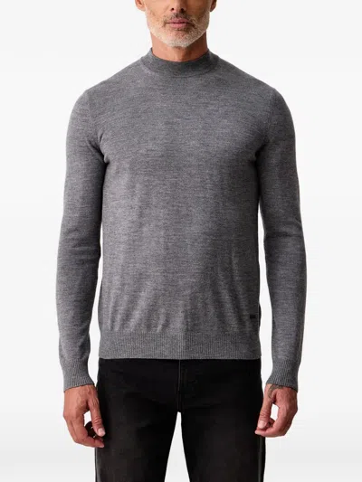 Joop Ribbed-trim Crew-neck Sweater In Gray