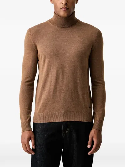 Joop Roll-neck Knitted Sweater In Brown
