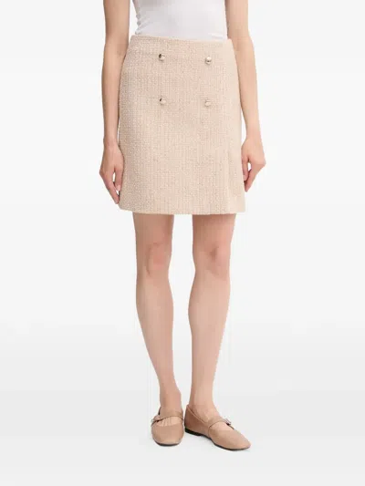 Joop Saida Tweed Mini Skirt In Neutral