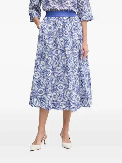 Joop Saki A-line Midi Skirt In Blue