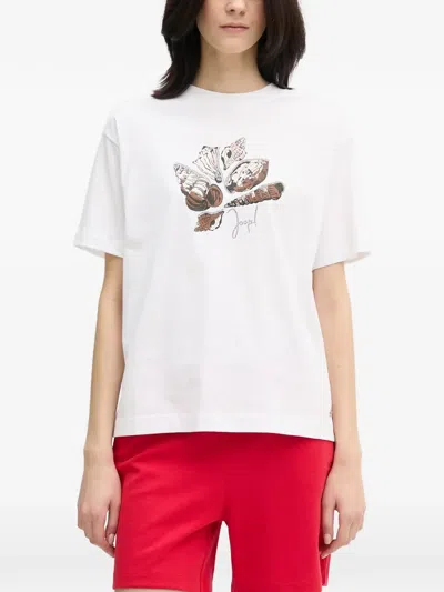 Joop Shell-print Rhinestone-embellished T-shirt In White