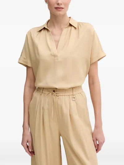 Joop Short-sleeved V-neck Top In Neutral