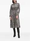 Joop Snakeskin-print Belted Shirt Midi Dress In Multi