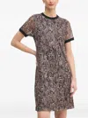 Joop Snakeskin-print Mesh Dress In Gray