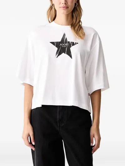 Joop Star-print Boxy T-shirt In White