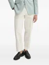 Joop Stretch Wool Flower Lapel Blazer In White