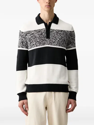 Joop Striped-knit Polo Sweater In Multi