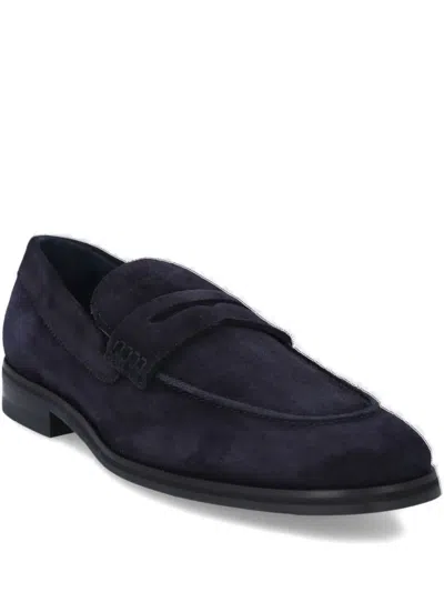 Joop Suede Penny Loafers In Blue