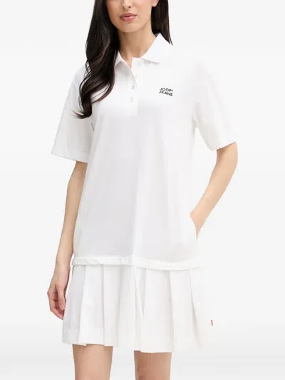Joop Talena Pleated-skirt Polo Mini Dress In White