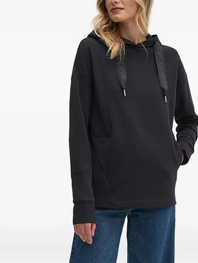 Joop Tasta Logo-ribbon Hooded Sweatshirt In Black