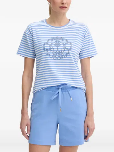 Joop Tele Logo-print Striped T-shirt In Blue