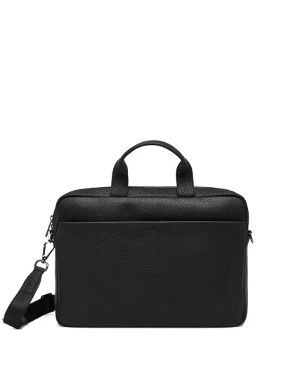 Joop Textured Leather Briefcase In Black