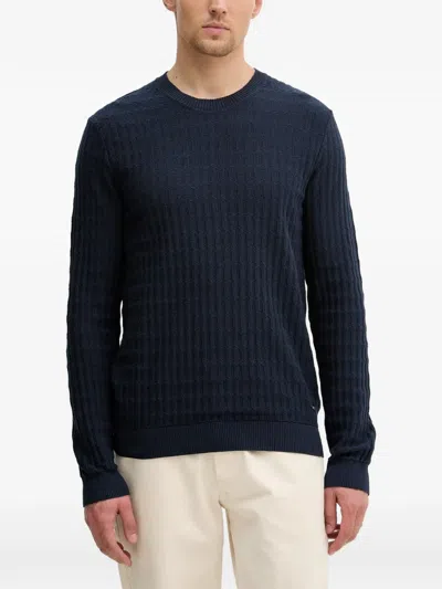 Joop Textured Long-sleeve Jumper In Blue