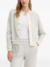 Joop Tjara Patterned Button-front Sweatshirt In White