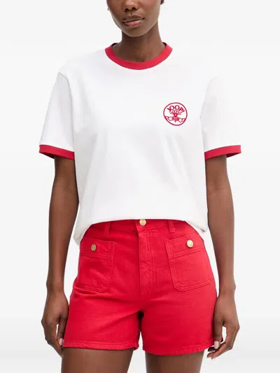 Joop Tordis Logo-print Ringer T-shirt In White