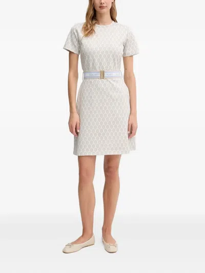 Joop Trish Cornflower-print Belted Mini Dress In White