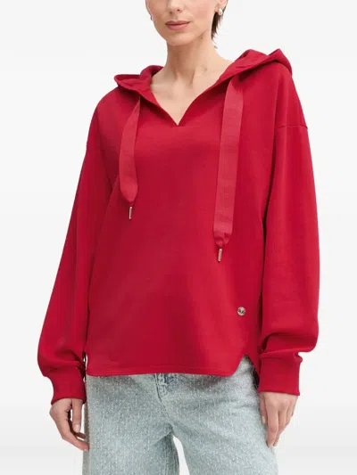 Joop Tristani Logo-drawstring V-neck Hoodie In Multi