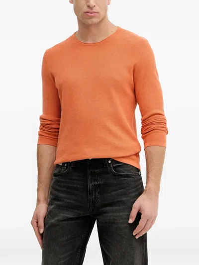 Joop Waffle-knit Sweater In Orange