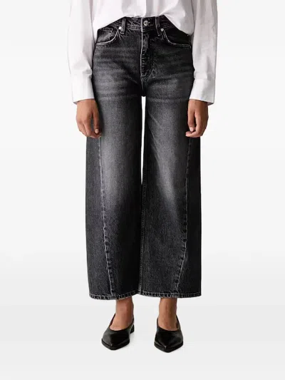 Joop Wide-leg Cropped Jeans In Gray