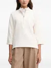 Joop Zip Embroidered Blouse In Neutral