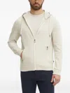 Joop Zip-up Drawstring Hoodie In Neutral