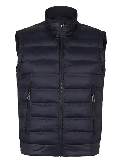 Joop Zip-up Quilted Gilet In Blue
